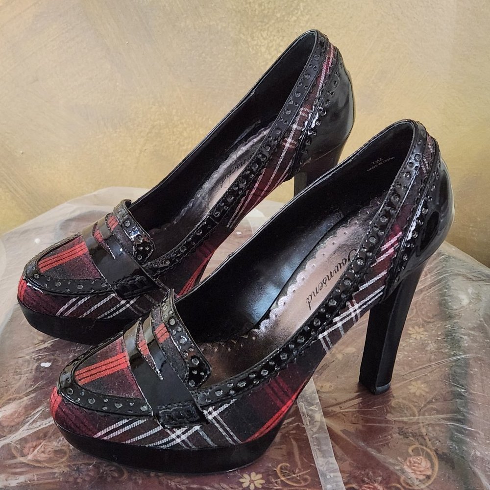 Lulu Townsend Buffalo check heels